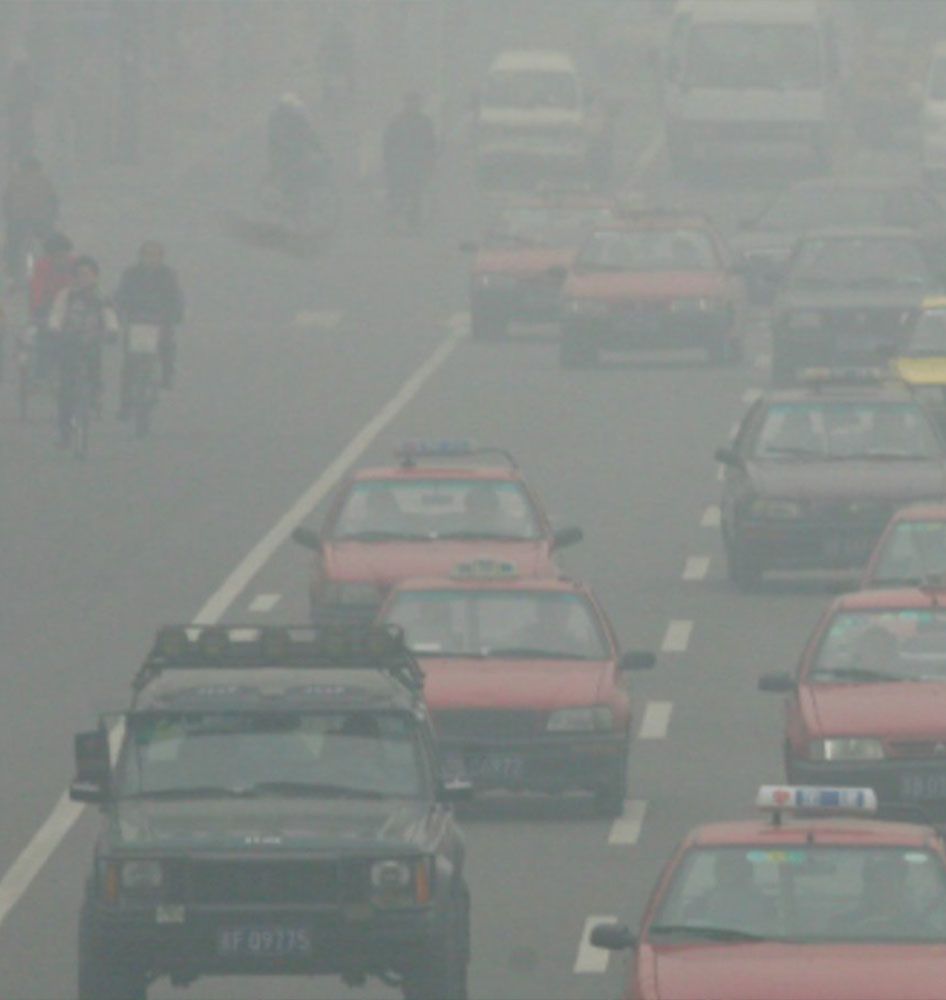 Traffic is a big source of air pollution – here in China